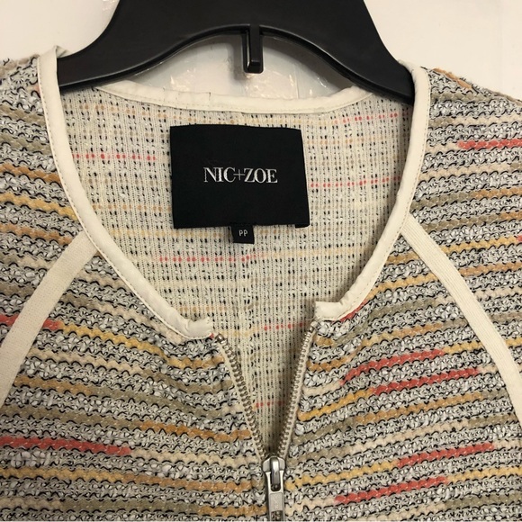Nic+Zoe Jacket Dandelion Tweed Fringe Zip up Jacket Sz small - Picture 5 of 15